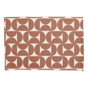 Midden eeuw Modern Patroon Rust Terracotta Kussensloop