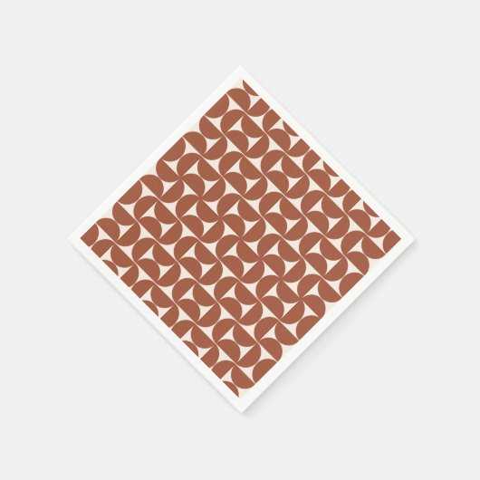 Midden eeuw Modern Patroon Rust Terracotta Servet (Hoek)