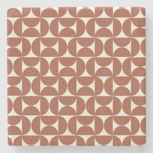 Midden eeuw Modern Patroon Rust Terracotta Stenen Onderzetter
