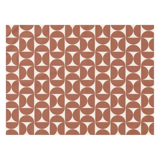 Midden eeuw Modern Patroon Rust Terracotta Tafelkleed (Voorkant (Horizontaal))
