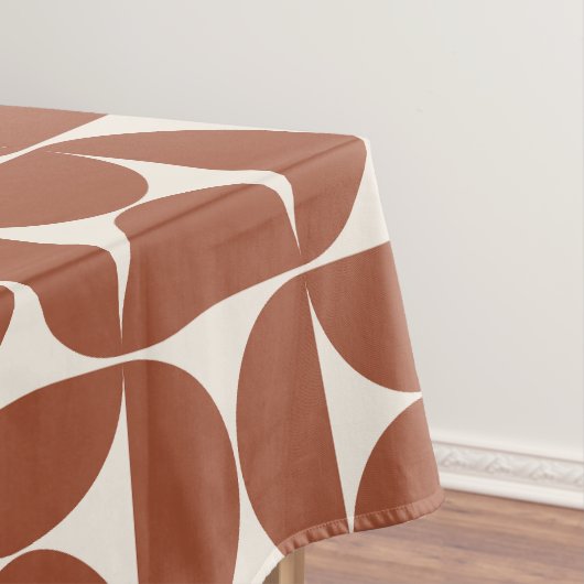 Midden eeuw Modern Patroon Rust Terracotta Tafelkleed (Voorbeeld)