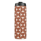Midden eeuw Modern Patroon Rust Terracotta Thermosbeker (Voorkant)