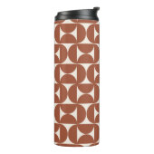 Midden eeuw Modern Patroon Rust Terracotta Thermosbeker (Gedraaid links)