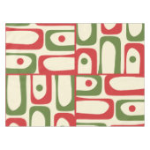 Midden-eeuw Modern Piquet Kerst Rood en Groen Tafelkleed (Voorkant (Horizontaal))