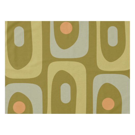 Midden-eeuw Modern Piquet Patroon Olijfgroen Tafelkleed (Voorkant (Horizontaal))