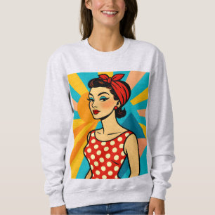 Midden eeuw modern popart - Retro glamour schoonhe Trui