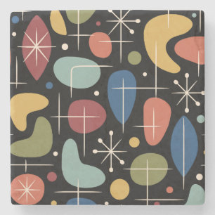 Midden eeuw modern steruitbarsting patroon stenen onderzetter