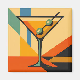 Midden Eeuw Modern Sunrise Bauhaus Martini Magneet