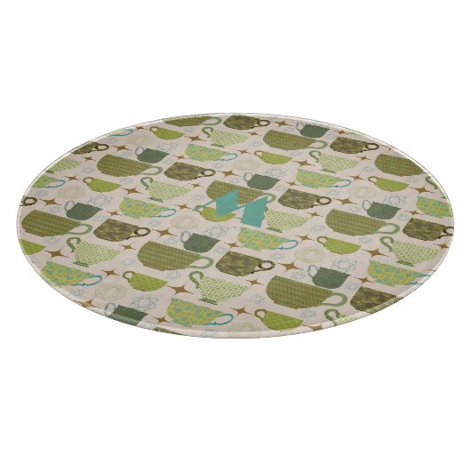 Midden-eeuw Modern Teacup Monogram Snijplank (Hoek)