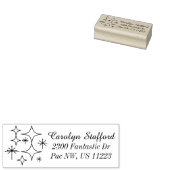 Midden eeuw Modern tijdperk Illustratie Naam Adres Rubberstempel (Gestempeld)