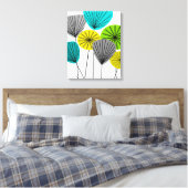 Midden-eeuw Modern Verpakt Canvas Seed Pods 2 Afdruk (Insitu (Slaapkamer))