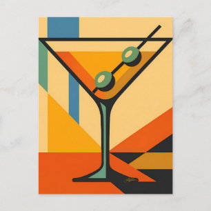 Midden Eeuw Modern Zonsopgang Bauhaus Martini Briefkaart