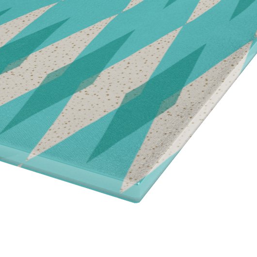 Midden eeuw moderne Argyle glas snijplank (Hoek)