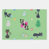 Midden eeuw moderne Atomic Cat Kerstvakantie Inpakpapier Vel (Voorkant 2)