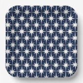 Midden-eeuw moderne Atomic Starburst Pattern Marin Papieren Bordje (Voorkant)