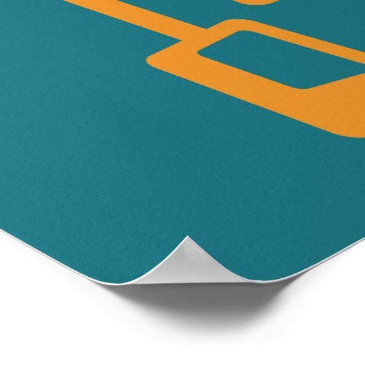 Midden eeuw moderne atomische funky blokken poster (Hoek)