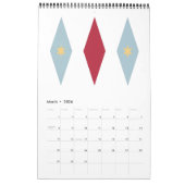 Midden eeuw moderne atomische retro originele kuns kalender (Mar 2026)