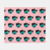 Midden eeuw moderne atoomkat roze blauw retro fleece deken (Voorkant (Horizontaal))