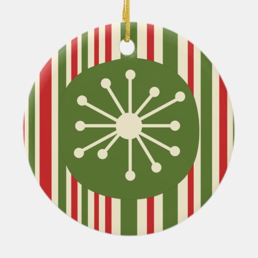 Midden eeuw moderne atoompunt retro kerst keramisch ornament (Achterkant)