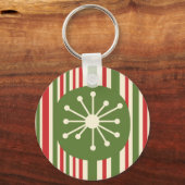 Midden eeuw moderne atoompunt retro kerst sleutelhanger (Voorkant)