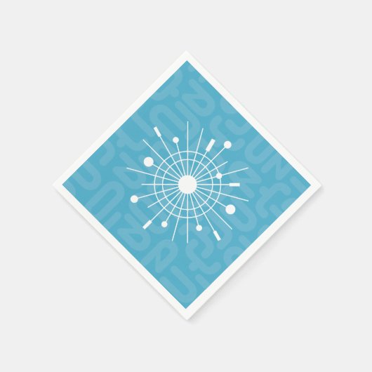 Midden-eeuw moderne atoomspoetnik sneeuwvlok MOD Servet (Hoek)