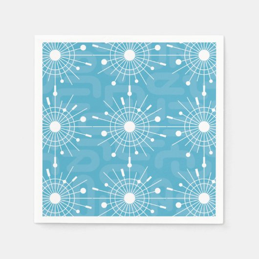 Midden-eeuw moderne atoomspoetnik sneeuwvlok MOD Servetten (Voorkant)