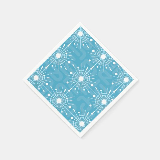 Midden-eeuw moderne atoomspoetnik sneeuwvlok MOD Servetten (Hoek)