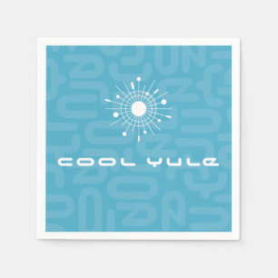 Midden-eeuw moderne atoomspoetnik sneeuwvlok MOD Servetten