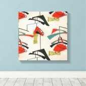 Midden-eeuw moderne atoomstof uitgerekt canvas (Insitu (Houten vloer))