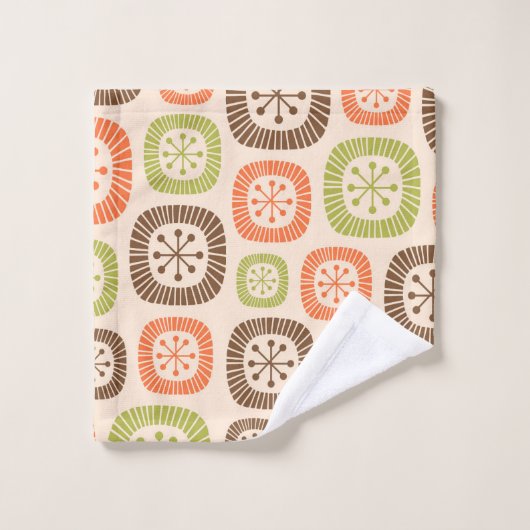 Midden eeuw moderne atoomtijd bad handdoek (Wasdoekje)