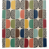 Midden eeuw moderne atoomtijd douchegordijn (Voorkant)