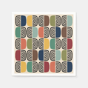 Midden eeuw moderne atoomtijd servet