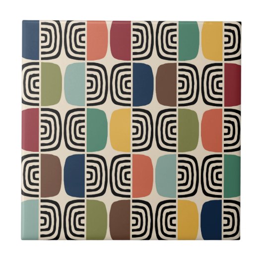 Midden eeuw moderne atoomtijd tegeltje (Voorkant)