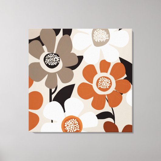 Midden eeuw moderne bloemetjescanvas Print (Voorkant)