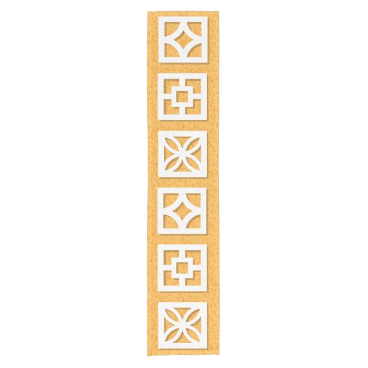 Midden eeuw moderne Breeze Block gele loper (Voorkant)