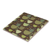 Midden eeuw moderne bruine theekopje tegeltje (Zijkant)