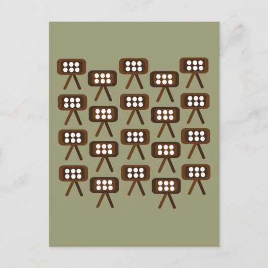 Midden-eeuw moderne decoratieve televisie briefkaart (Voorkant)