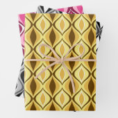 Midden-eeuw Moderne Diamanten, Goud, Grijs, Bourgo Inpakpapier Vel (In situ)