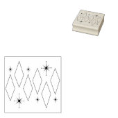 Midden-eeuw moderne diamanten sterrenbeelden patro rubberstempel (Gestempeld)
