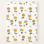 Midden eeuw Moderne Gele Bloemen Patroon Kalender Planner (Achterkant)