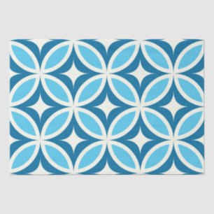 Midden eeuw moderne geometrische marine blauw tissuepapier