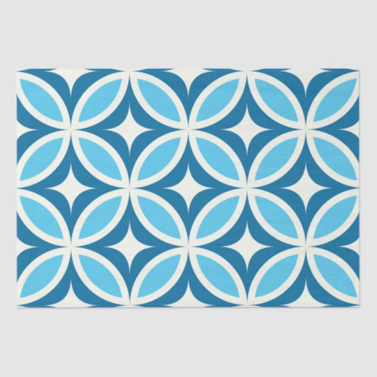 Midden eeuw moderne geometrische marine blauw tissuepapier (Voorkant)