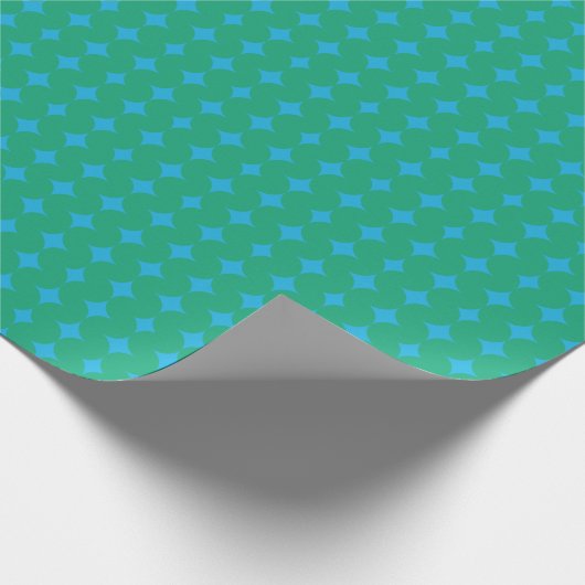 Midden eeuw moderne geometrische sterren groen bla cadeaupapier (Hoek)