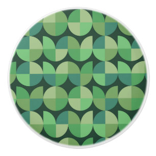 Midden eeuw moderne geometrische vormen groen keramische knop