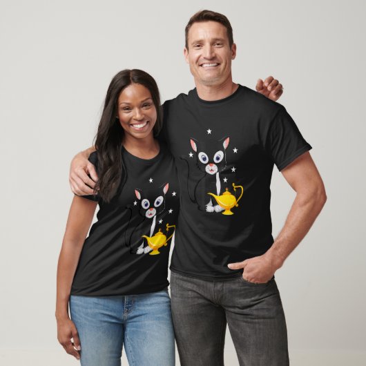 Midden eeuw moderne grappige kat met lamp 1 t-shirt (Unisex)