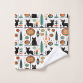 Midden eeuw Moderne Grappige Ruimte Katten Bad Handdoek (Wasdoekje)