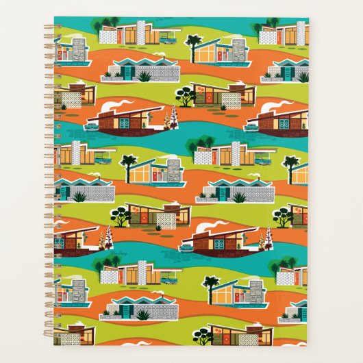 Midden eeuw Moderne Huizen Kalender Planner (Voorkant)