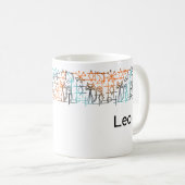 Midden-eeuw moderne katten gepersonaliseerde mok (Voorkant rechts)