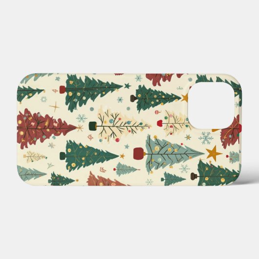Midden-eeuw moderne kerstboom patroon Case-Mate iPhone case (Achterkant (horizontaal))