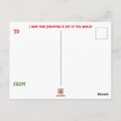 Midden eeuw moderne kerstboom retro raket briefkaart (Achterkant)